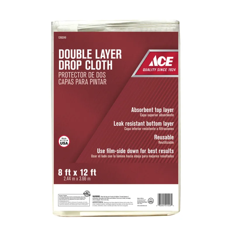 ACE Light Weight Grade Plastic Two-Layer Drop Cloth 8 Ft. W X 12 Ft. L