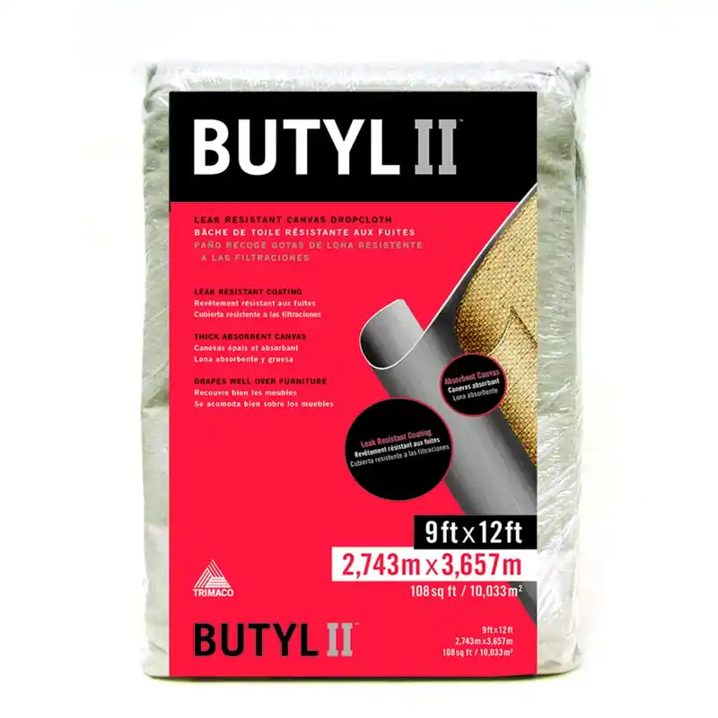Butyl II Heavy Weight Canvas Drop Cloth 9 Ft. W X 12 Ft. L