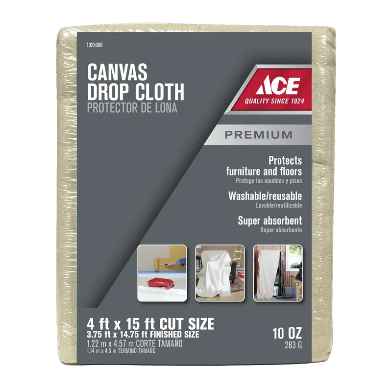 ACE Heavy Weight Grade Canvas Drop Cloth 15 Ft. L X 4 Ft. W