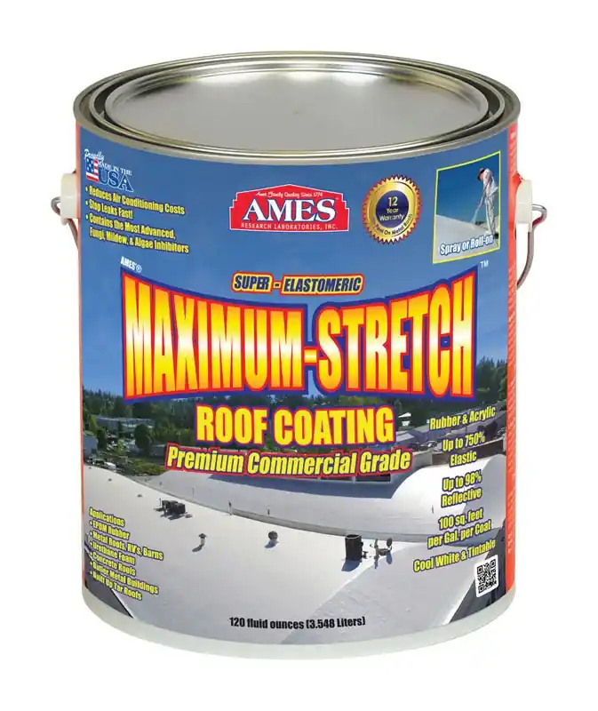 Maximum Stretch Elastomeric Roof Coating, White, 1-Gal.
