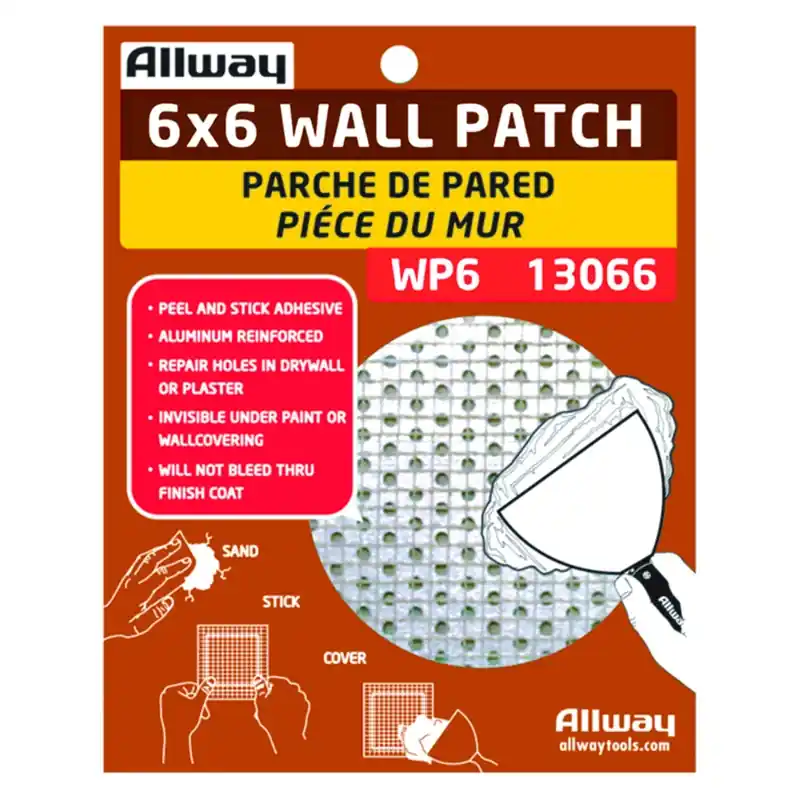 Allway 6 In. L X 6 In. W Fiberglass White Self Adhesive Drywall Mesh Patch