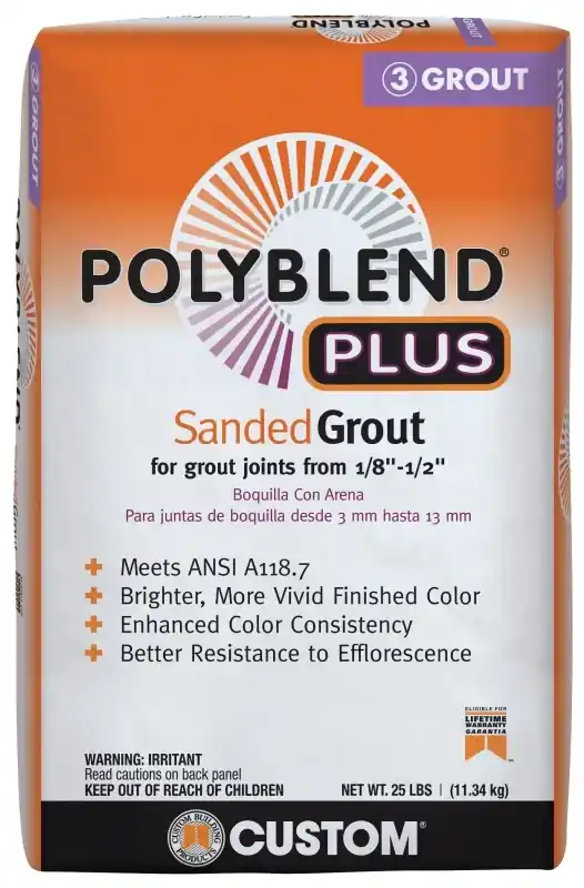 Polyblend Plus Sanded Grout, Platinum, 25 Lb.