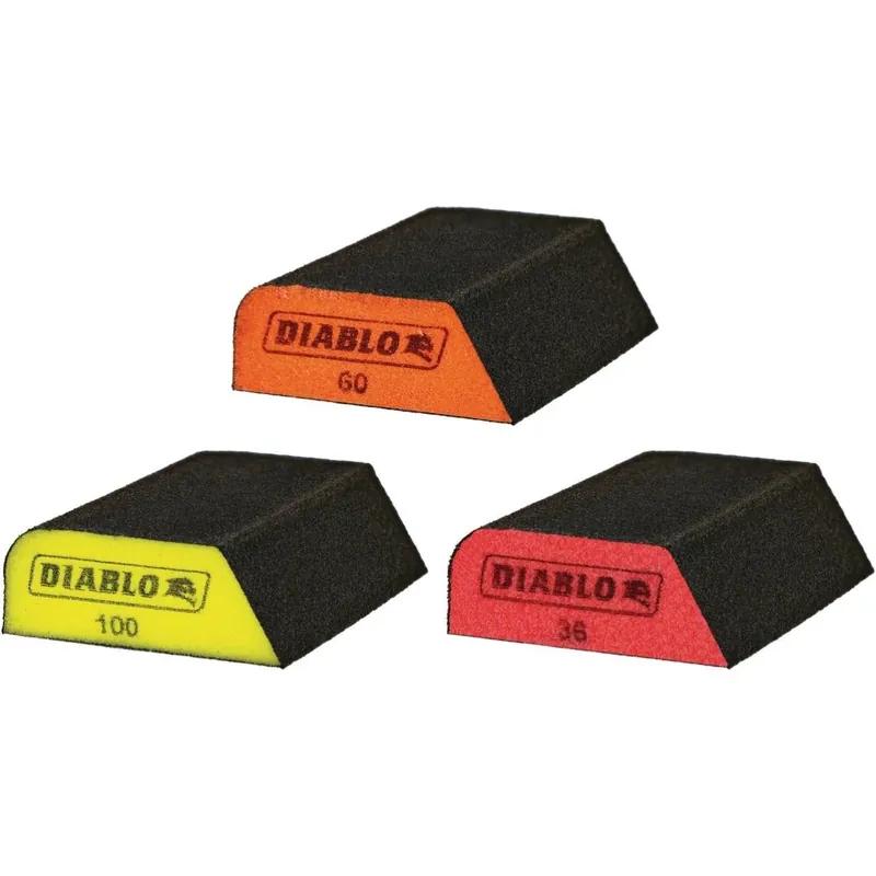 Diablo 4 In. L X 2-1/2 In. W X 1 In. Assorted Grit Assorted Dual Edge Sanding Sponge