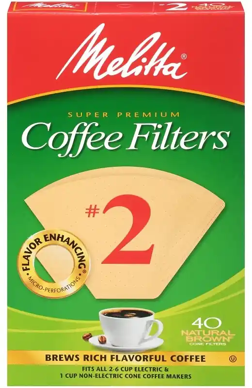 Melitta 6 Cups Brown Cone Coffee Filter 40 Pk