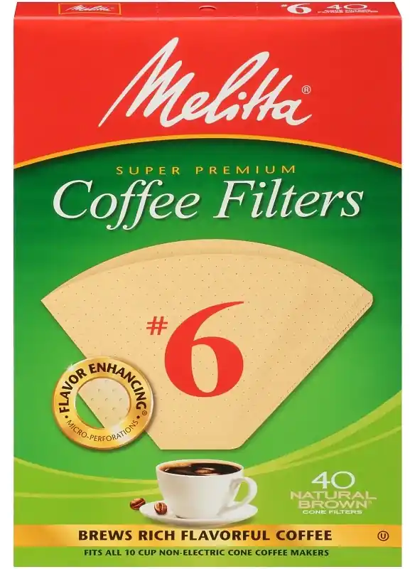 Melitta 10 Cups Brown Cone Coffee Filter 40 Pk