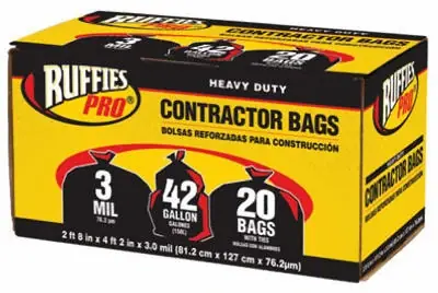 IRON HOLD CONTRACTOR TRASH BAG -Mfg 618895 - Sold As 4 Units (BX/20)