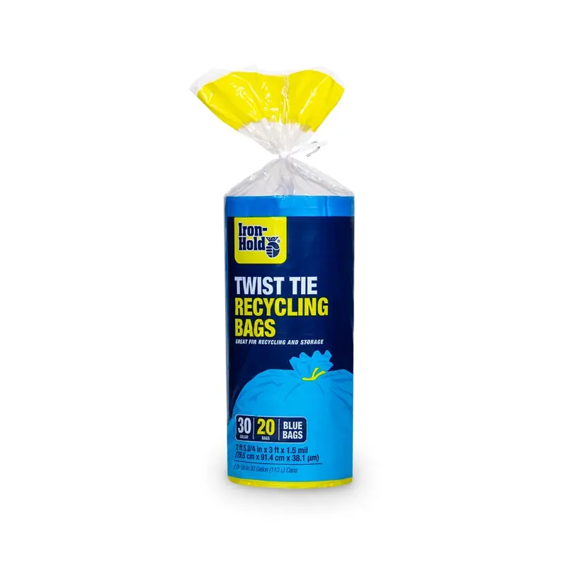 Iron-Hold 30 Gal No Scent Recycling Bags Twist Tie 20 Pk