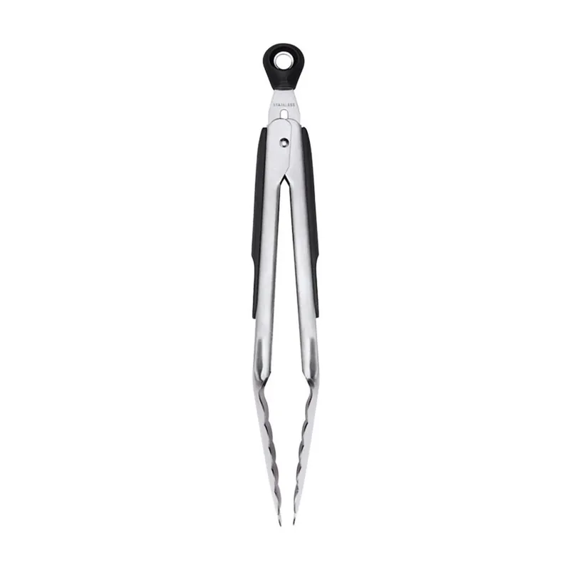 Good Grips Kitchen Tongs, Locking, Stainless Steel/Black, 9-In.
