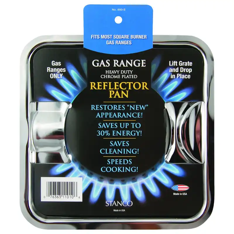 Gas Range Reflector Pan, Square, Chrome 7-3/4 In.
