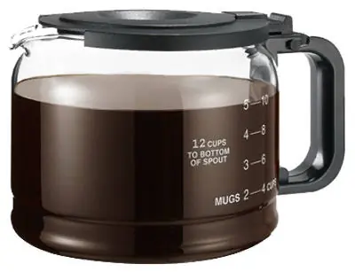 12-Cup Black Universal Pause & Serve Glass Carafe