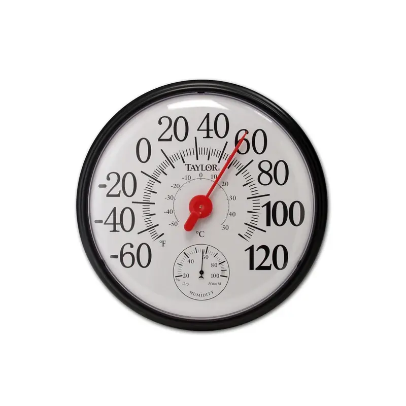 Analog Hygrometer & Thermometer -60 To 120 F, -50 To 50 C With Bold Graphics