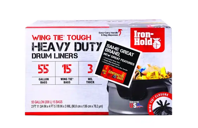 Iron Hold 55 Gal. Contractor Bags Twist Tie 15 Pk