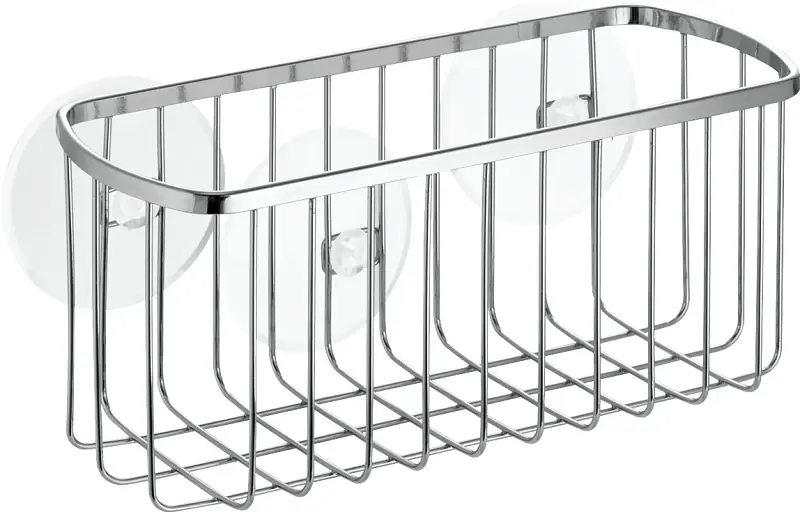 Chrome Shower Caddy Basket With Suction Cups