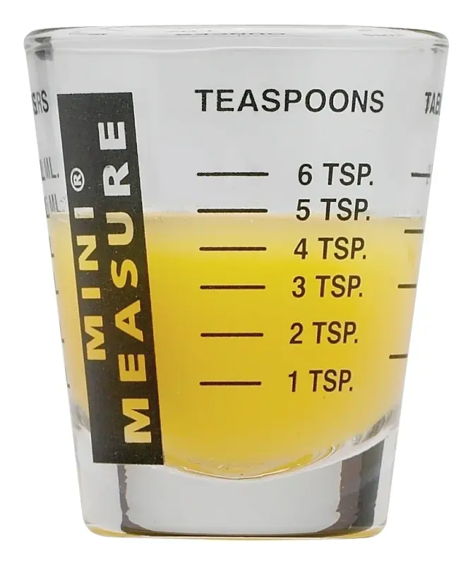 1 Ounce Black Glass Measuring Cup - Model 13211blk