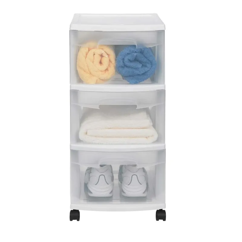 CART 3 DRAWR CLEAR/WHT