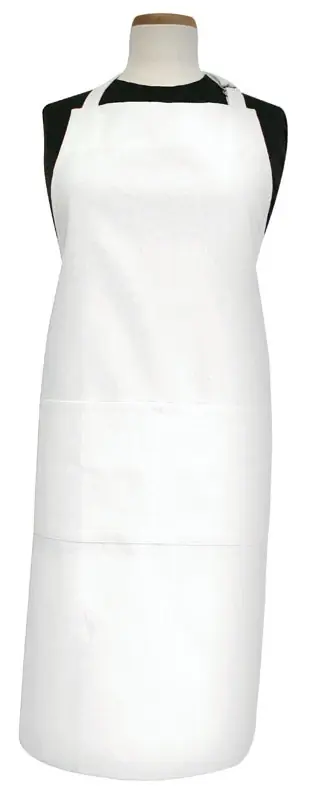 White Cotton Solid Apron 34x34 With 2 Pockets - One Size Fits All