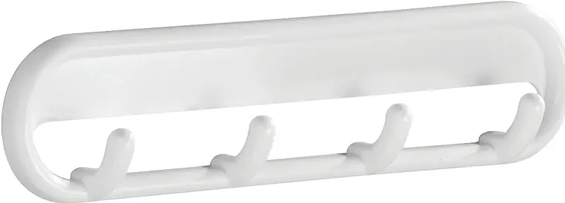 IDesign 8 In. L White Plastic Medium Multi-Purpose 4-Hook Rack 1 Pk