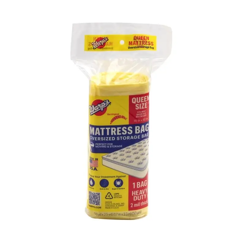 Mattress Storage Bag, Queen-Full, Clear Plastic, 70 X 92-In.