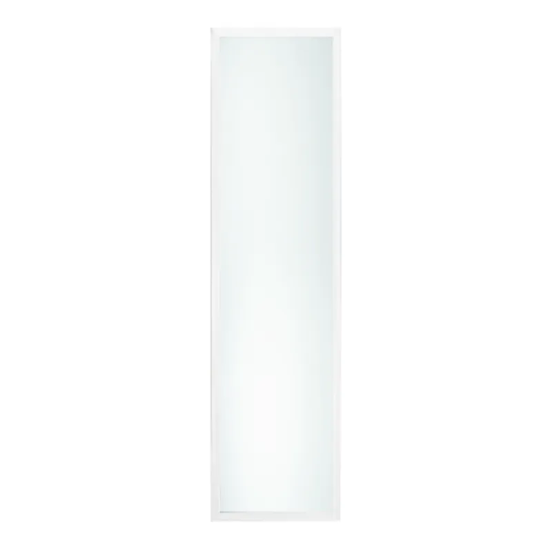 Plain Edge Frame Door Mirror, White Finish, Rectangle Molded, 14 X 50 In.