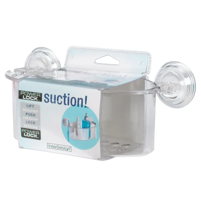 Power Lock Clear Plastic Shower Basket 5 H X 10 W X 5 L
