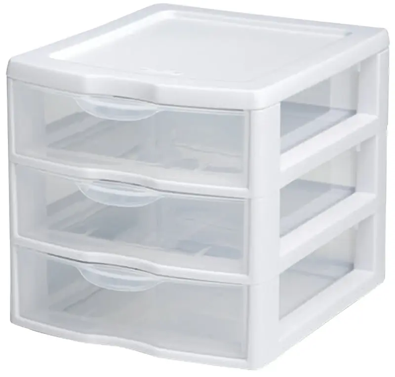 Sterilite 1.6 Cu Ft Clear/White Drawer Organizer 6.875 In. H X 7.25 In. W X 8.5 In. D Stackable