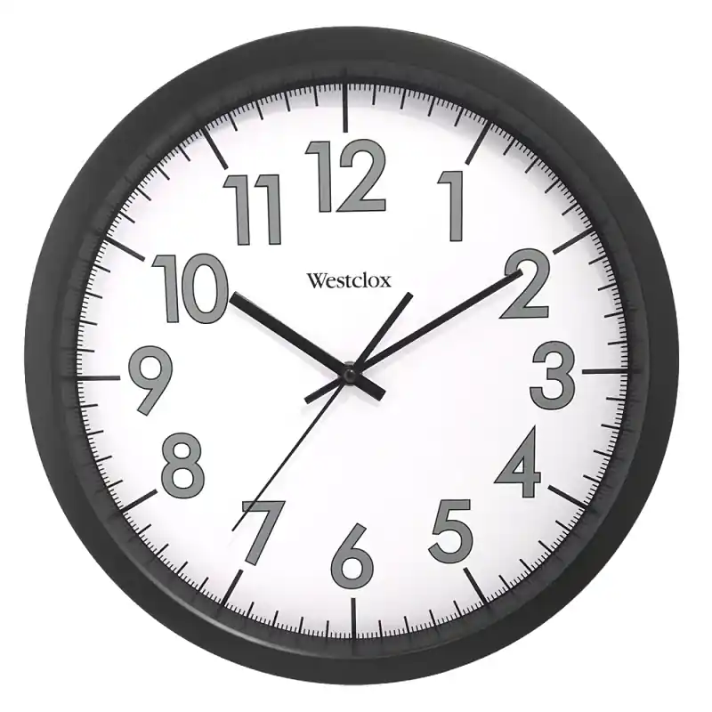 Office Wall Clock, Black/Gray, 14-In.