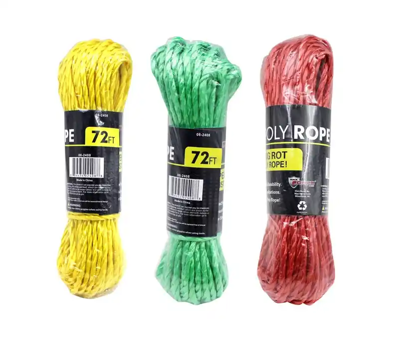 1/4 In. Dia. X 72 In. L Assorted Twisted Poly Rope - Durable And Versatile
