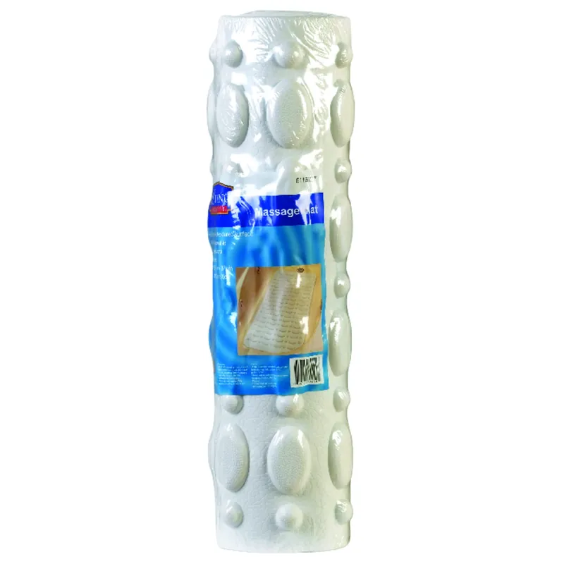 36 In. L X 15-3/4 In. W White Vinyl Massage Bath Mat Latex Free