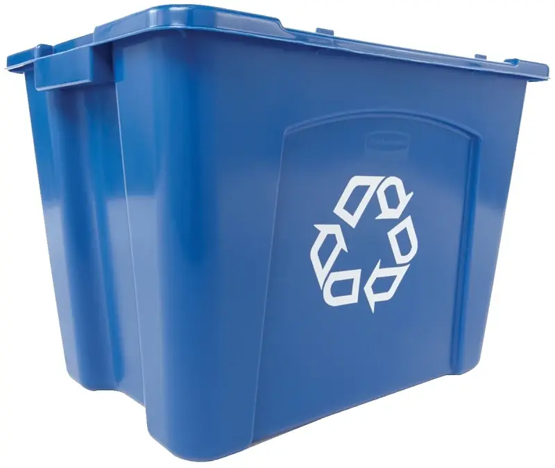 Recycling Box, Blue With White Recycle Imprint, 14 Gallons