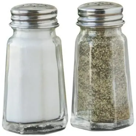 5608 Salt And Pepper Shaker Set, Glass And Stainless Steel, 3-inch