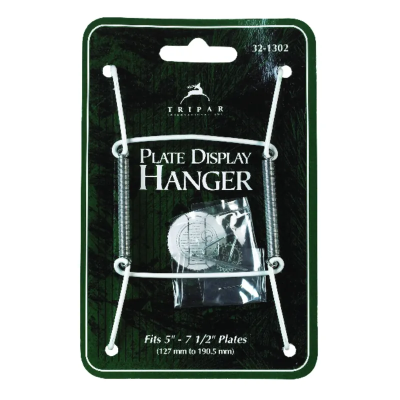 7 In. Vinyl Plate Hanger - White Wall Mounted Plate Display