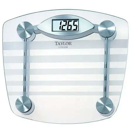 7507 Lithium Tempered Glass And Chrome Bathroom Scale
