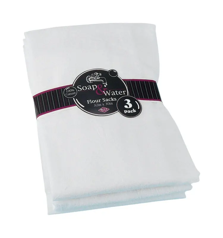Ritz White Cotton Solid Flour Sack Towel 3 Pk