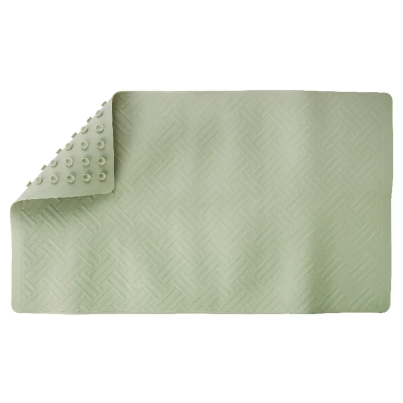 28 In. L X 16 In. W Beige Thermo Plastic Elastomer Bath Mat Latex Free