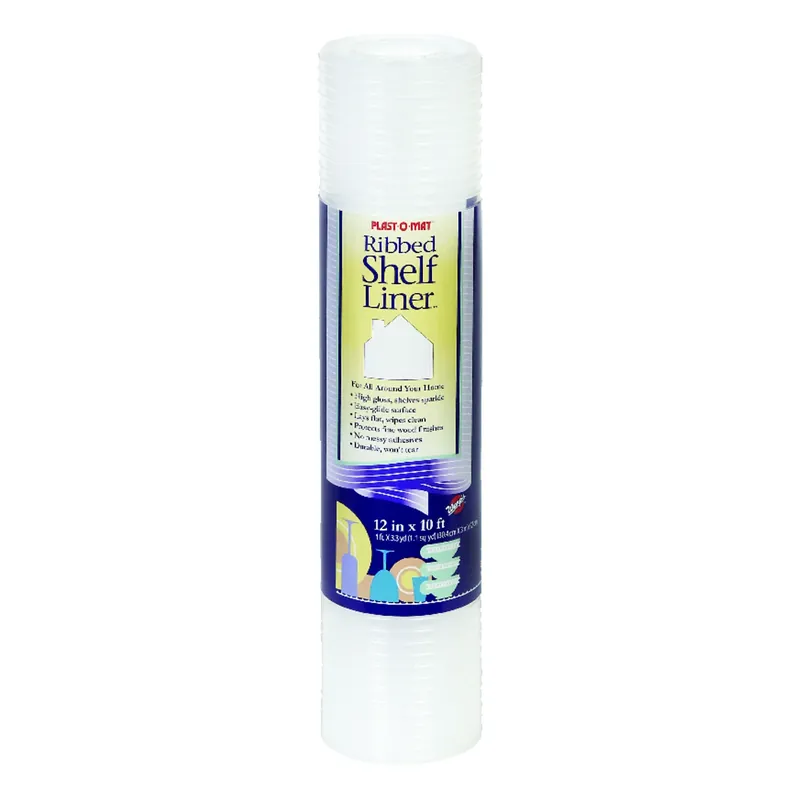 Shelf Liner, Non-Adhesive, Ribbed, Waterproof, Clear, 12-In. X 10-Ft.