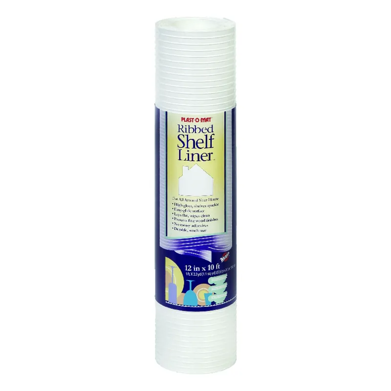 Shelf Liner, Non-Adhesive, Ribbed, Waterproof, White, 12-In. X 10-Ft.