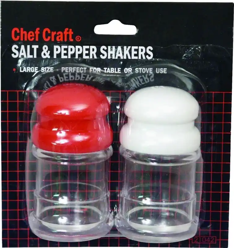 Red/white Plastic Salt And Pepper Shaker Set - Model 21042