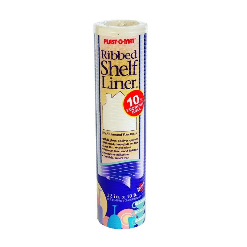 Shelf Liner, Non-Adhesive, Ribbed, Waterproof, Bisque, 12-In. X 10-Ft.