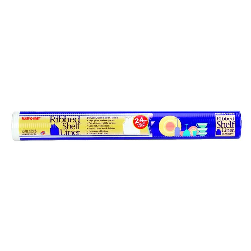 Shelf Liner, Non-Adhesive, Ribbed, Waterproof, Bisque, 24-In. X 10-Ft.