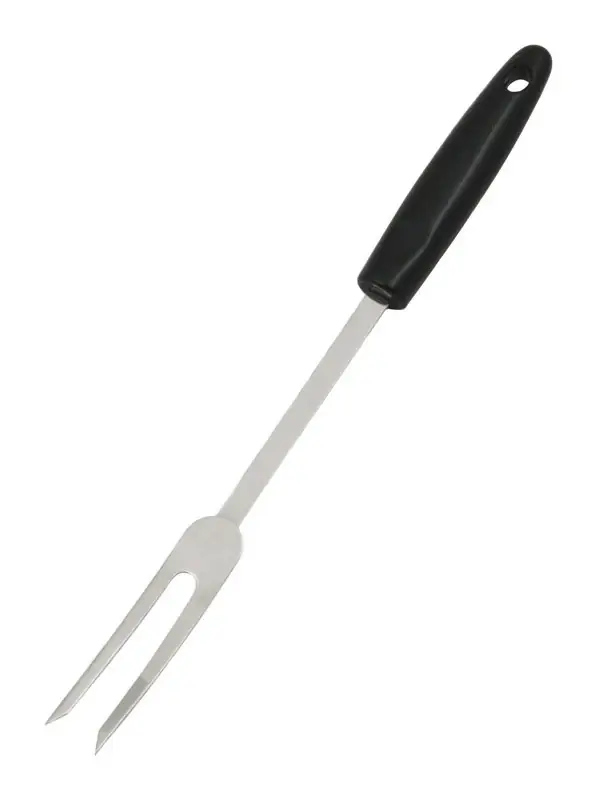 12 Inch Black/silver Stainless Steel Fork With Comfortable Handle