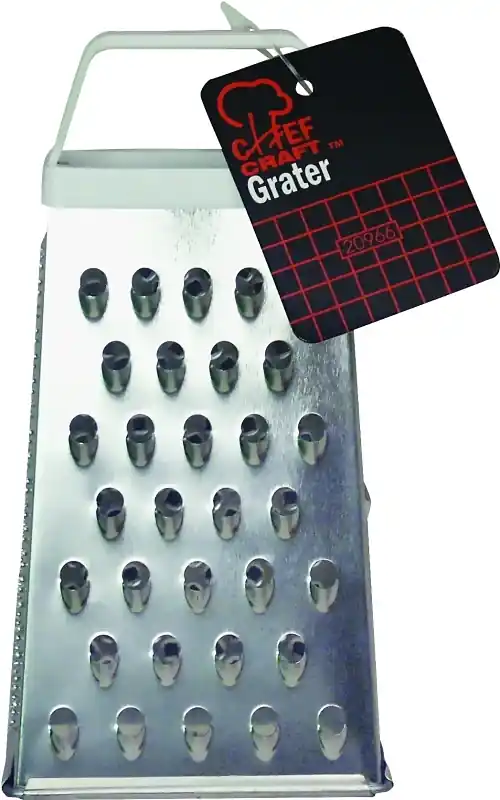 4-sided Pyramid Grater, 3.5 In. W X 8 In. L, Silver/white Plastic/stainless Steel
