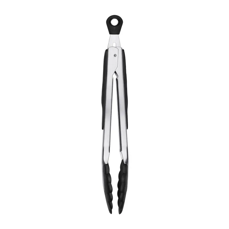 Good Grips Kitchen Tongs, Stainless Steel/Black Nylon Heads, 9-In.