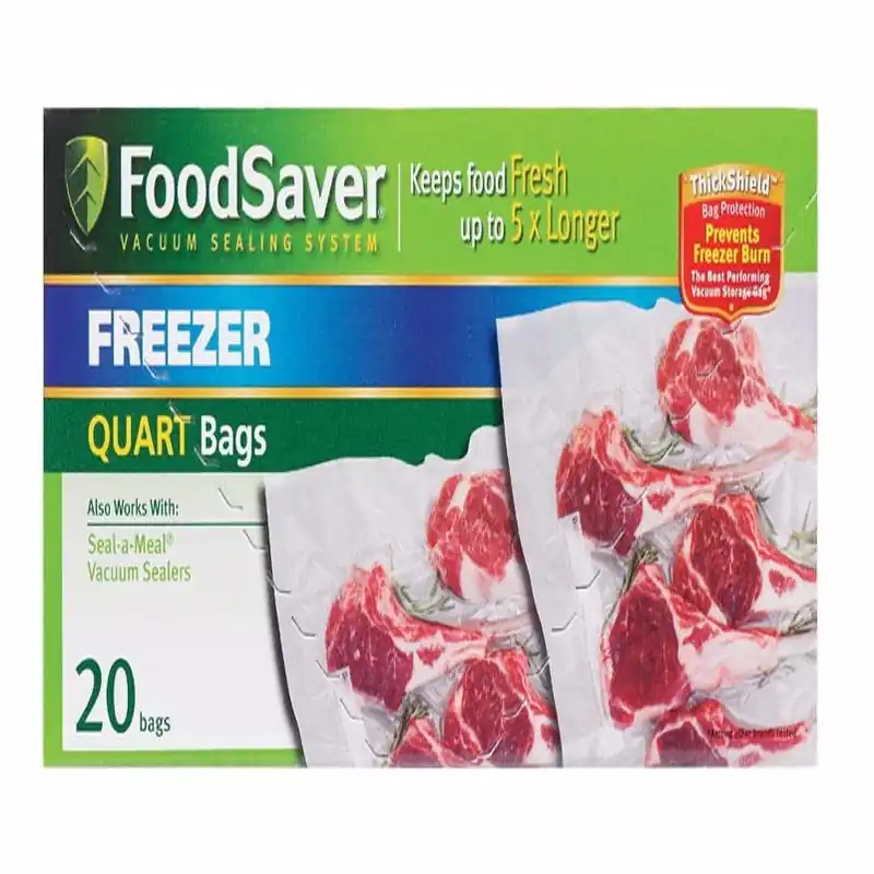FoodSaver 1‑Quart Clear Vacuum Seal Freezer Bags – Pack Of 19