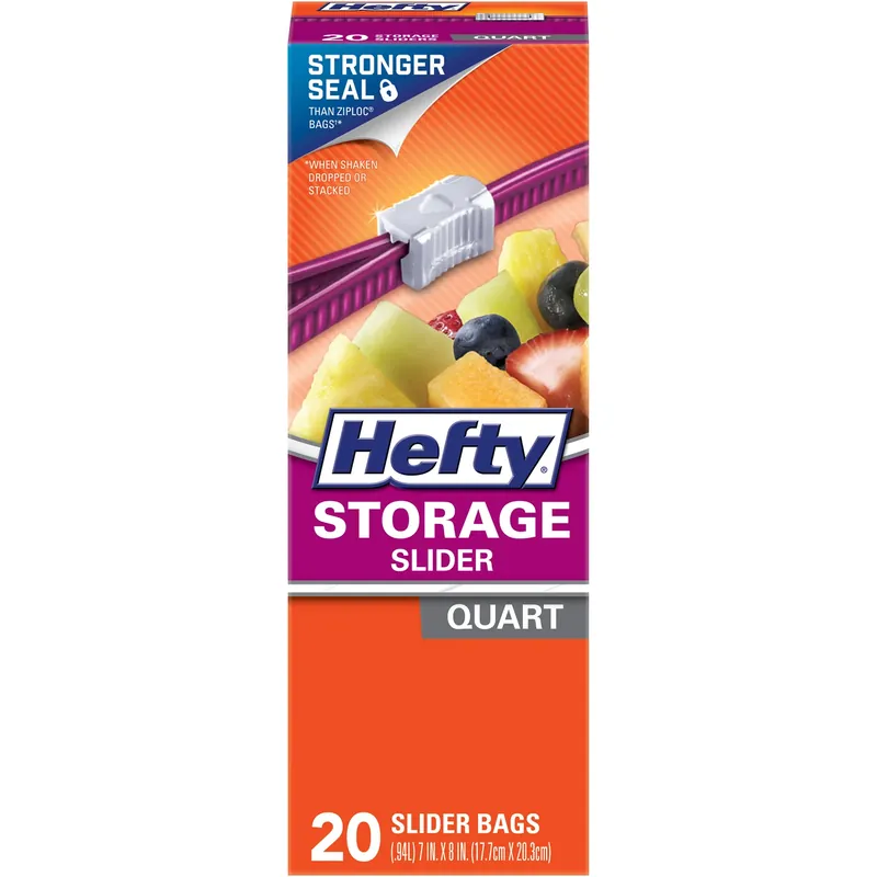 Hefty 1 Qt Storage Slider Bag 20 Pk