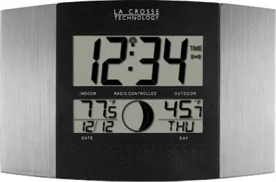 Digital Wall Clock With Moon Phase And Temperature Display, Model Ws-8117u-it-al