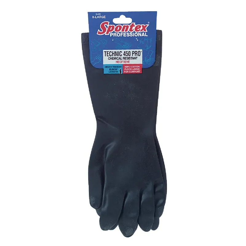 Spontex Technic 450 Latex/Neoprene Cleaning Gloves M Black 1 Pk