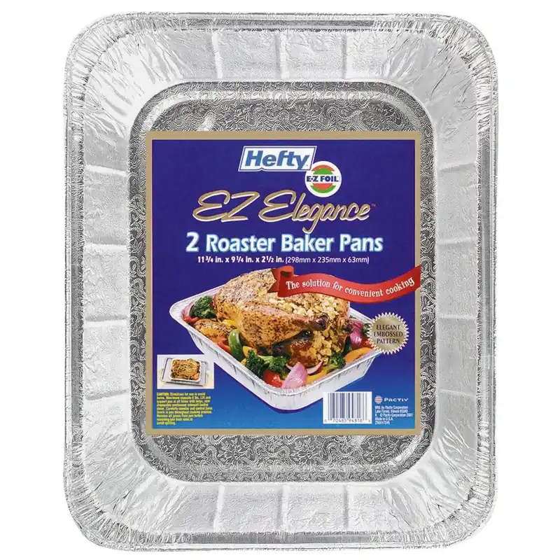 Hefty EZ Foil Aluminum Roaster Pan 6 Qt Silver
