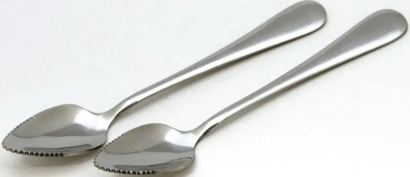 Silver Stainless Steel Grapefruit Spoon Set - 2 Pieces, 3-1/4 In. W X 9 In. L