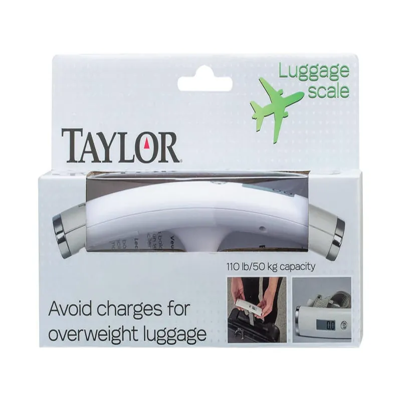 Taylor 81234 Digital Luggage Scale – 40 kg (88 lb) Capacity, White, Easy‑Read LCD