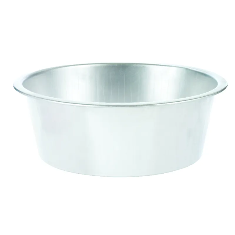 12 Quart Round Aluminum Dish Pan - Dishwasher Safe, Silver